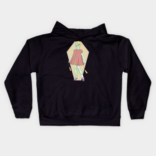 Nunchuck skull girl Kids Hoodie